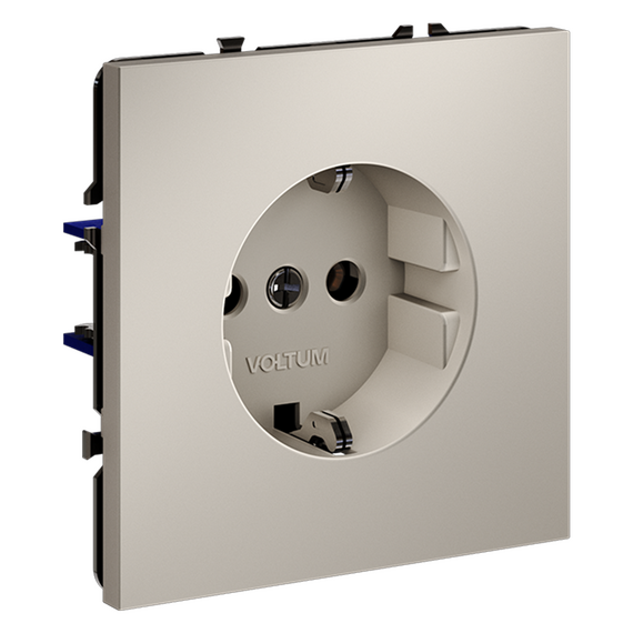 Розетка встраиваемая VOLTUM S70 с заземлением 16А, (кашемир), изображение 5