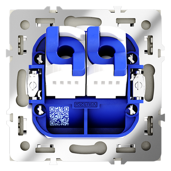 Розетка компьютерная встраиваемая VOLTUM S70 двойная RJ45+RJ45 кат.6, (сталь), изображение 3