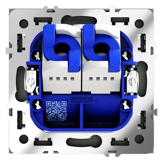 Розетка компьютерная встраиваемая VOLTUM S70 двойная RJ45+RJ45 кат.6, (титан), изображение 3