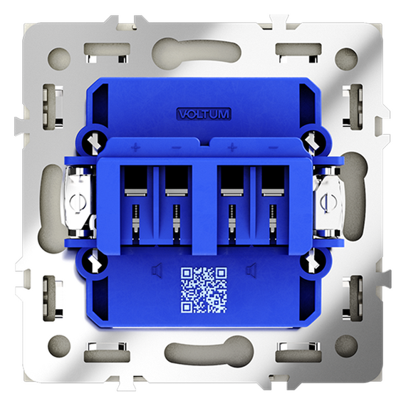 Розетка акустическая встраиваемая VOLTUM S70 4-местная, (сталь), изображение 3