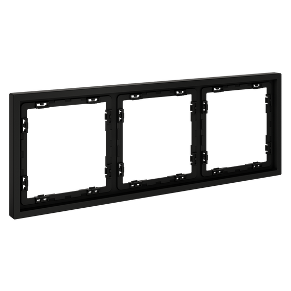 Рамка пластиковая VOLTUM S70 на 3 поста, (черный матовый), изображение 2