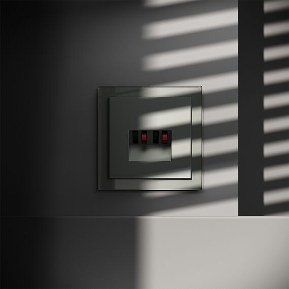 Розетка акустическая встраиваемая VOLTUM S70 4-местная, (титан), изображение 2