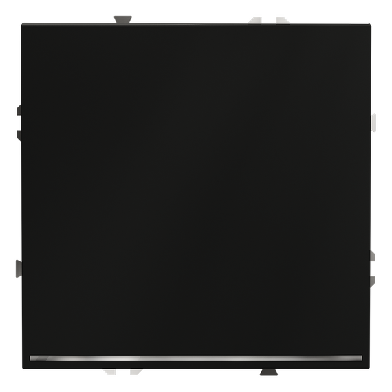 Выключатель встраиваемый VOLTUM S70 одноклавишный с подсветкой 10А, (черный матовый)