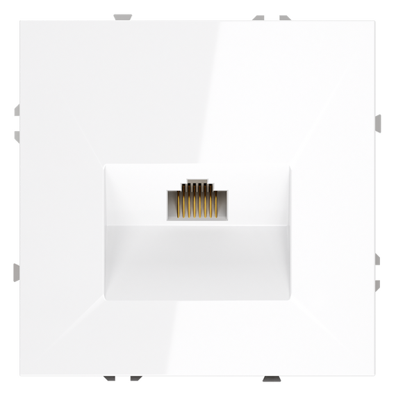 Розетка компьютерная встраиваемая VOLTUM S70 RJ45 кат.6, (белый глянцевый)