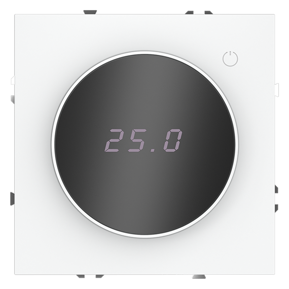 Терморегулятор электронный VOLTUM S70 с индикацией и датчиком, для теплого пола, (белый матовый)