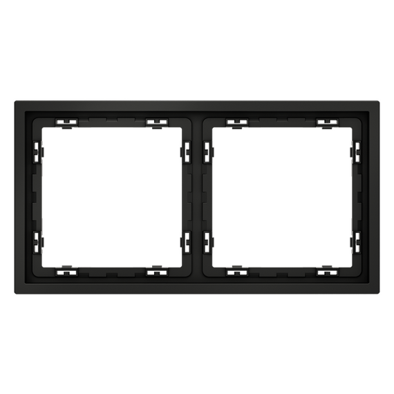 Рамка пластиковая VOLTUM S70 на 2 поста, (черный матовый)
