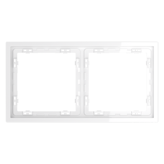 Рамка пластиковая VOLTUM S70 на 2 поста, (белый глянцевый), изображение 5