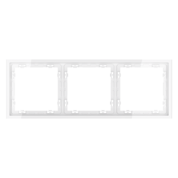 Рамка пластиковая VOLTUM S70 на 3 поста, (белый глянцевый), изображение 5