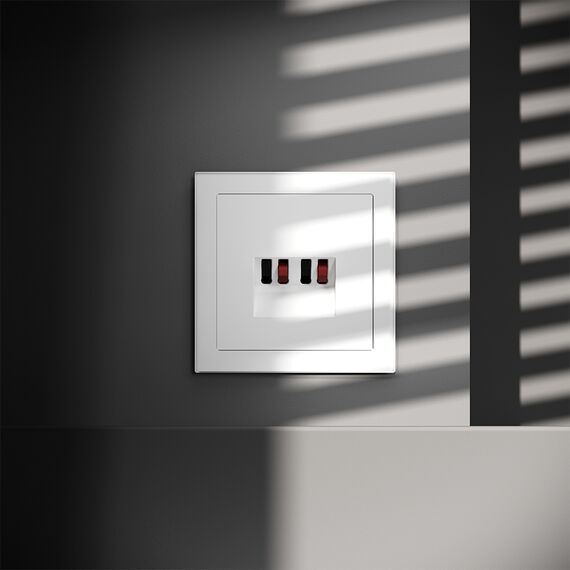 Розетка акустическая встраиваемая VOLTUM S70 4-местная, (белый матовый), изображение 7