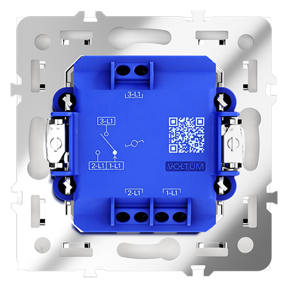 Проходной переключатель встраиваемый VOLTUM S70 одноклавишный 10А, (кашемир), изображение 3