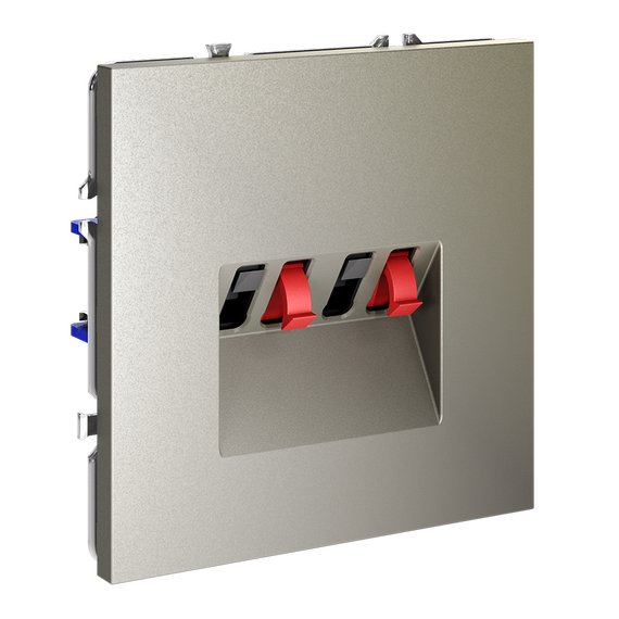 Розетка акустическая встраиваемая VOLTUM S70 4-местная, (шелк), изображение 2