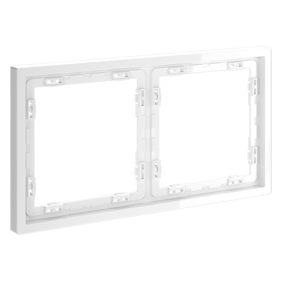 Рамка пластиковая VOLTUM S70 на 2 поста, (белый глянцевый), изображение 2