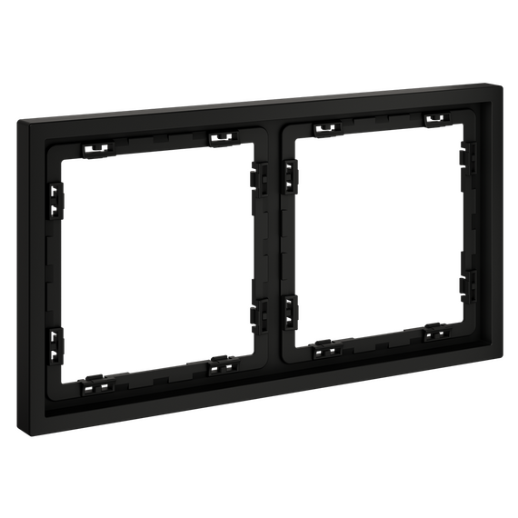 Рамка пластиковая VOLTUM S70 на 2 поста, (черный матовый), изображение 2
