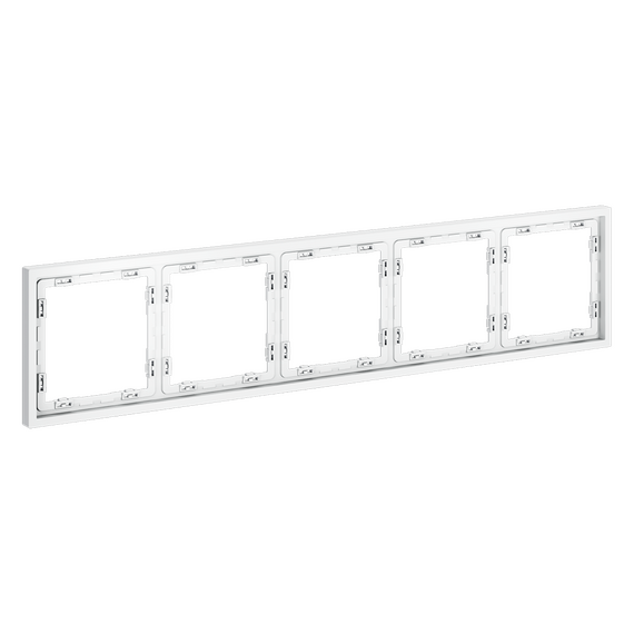 Рамка пластиковая VOLTUM S70 на 5 постов, (белый матовый), изображение 2
