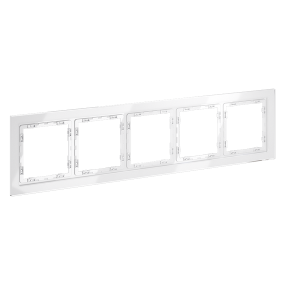 Рамка стеклянная VOLTUM S70 на 5 постов, (белый, стекло), изображение 2
