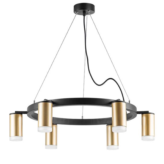 LR0164060 Люстра RULLO 6х50W GU10 ЧЕРНЫЙ/ЗОЛОТО (571016+214440-6+202430-6)