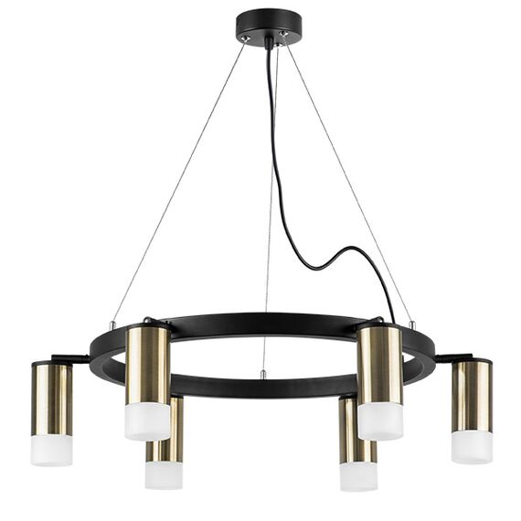 LR0163161 Люстра RULLO 6х50W GU10 ЧЕРНЫЙ/БРОНЗА (571016+214431-6+202431-6)