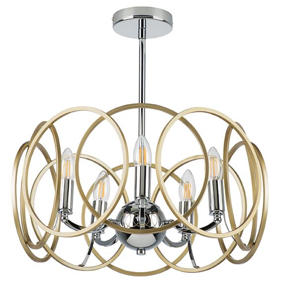 713053 Люстра REGOLO 5х40W E14 ХРОМ/ЗОЛОТО