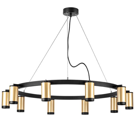 LR02040037 Люстра RULLO 10х50W GU10 ЧЕРНЫЙ/ЗОЛОТО (571020+214440-10+203437-10)