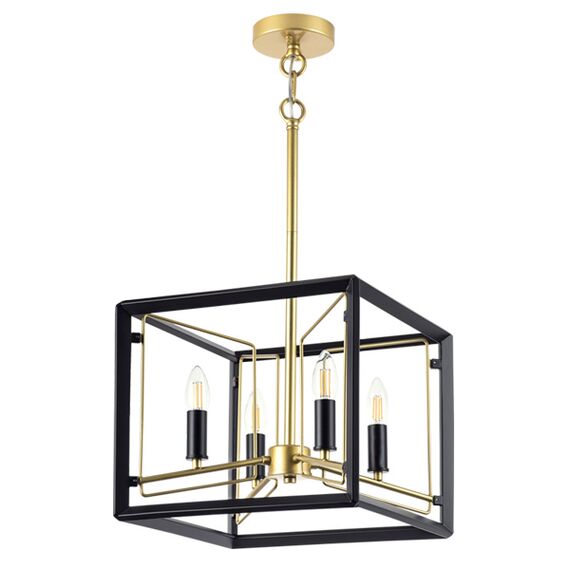 713447 Люстра REGOLO 4х40W E14 ЧЕРНЫЙ МАТОВЫЙ/ЗОЛОТО