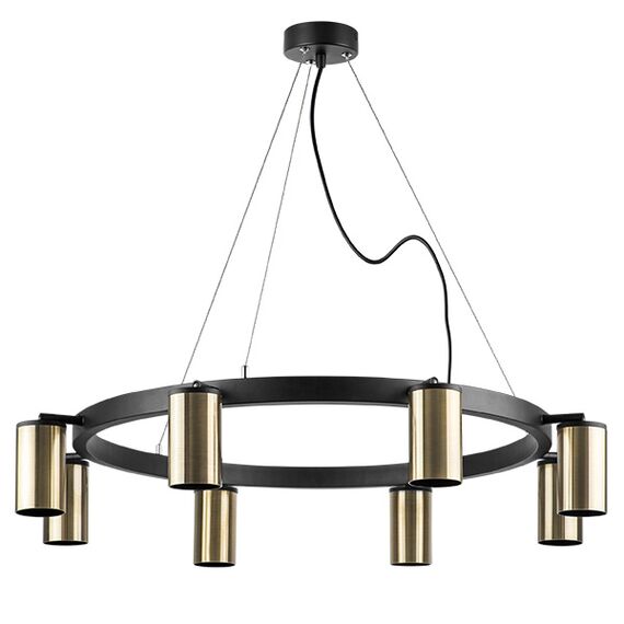 LR018318 Люстра RULLO 8х50W GU10 ЧЕРНЫЙ/БРОНЗА (571018+214431-8)