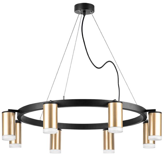 LR0184080 Люстра RULLO 8х50W GU10 ЧЕРНЫЙ/ЗОЛОТО (571018+214440-8+202430-8)
