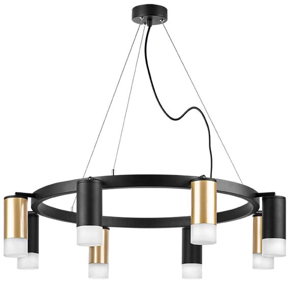 LR0184043741 Люстра RULLO 8х50W GU10 ЧЕРНЫЙ/ЗОЛОТО (571018+214440-4+214437-4+202431-8)