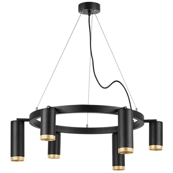 LR01637387340 Люстра RULLO 6х50W GU10 ЧЕРНЫЙ (571016+214437-3+214487-3+203440-6)