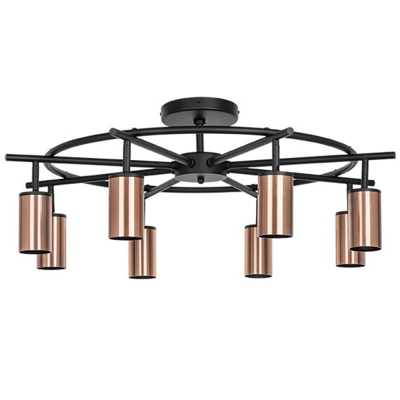 LR718308 Люстра RULLO 8х50W GU10 ЧЕРНЫЙ/МЕДЬ (571718+214430-8)