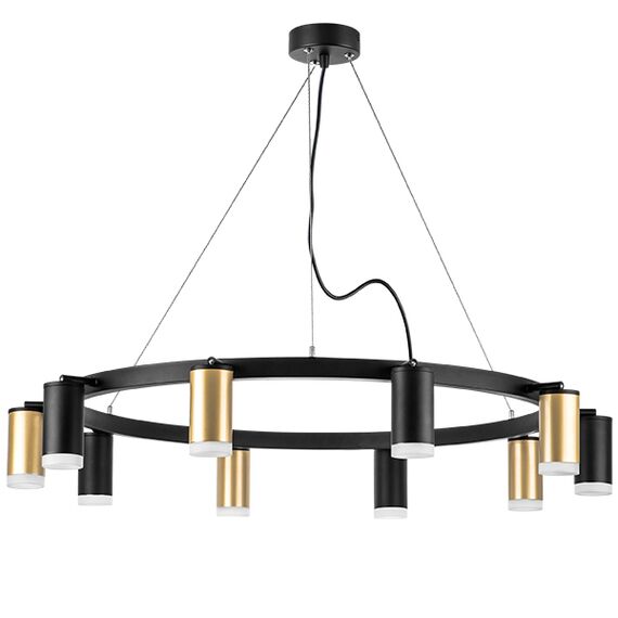 LR0204053750 Люстра RULLO 10х50W GU10 ЧЕРНЫЙ/ЗОЛОТО (571020+214440-5+214437-5+202430-10)
