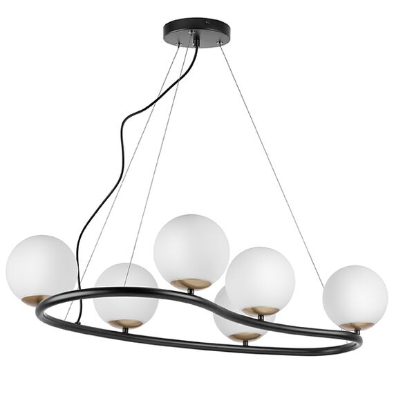 815360 Люстра CROCO 6х40W E14 ЧЕРНЫЙ МАТОВЫЙ/ЗОЛОТО