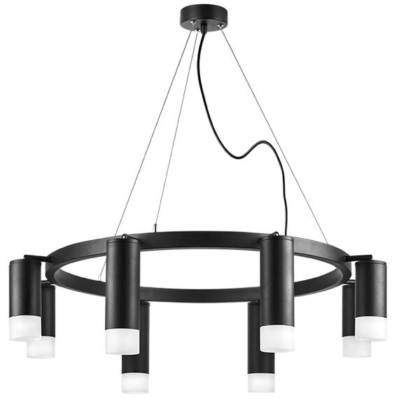 LR0188743741 Люстра RULLO 8х50W GU10 ЧЕРНЫЙ (571018+214437-4+214487-4+202431-8)