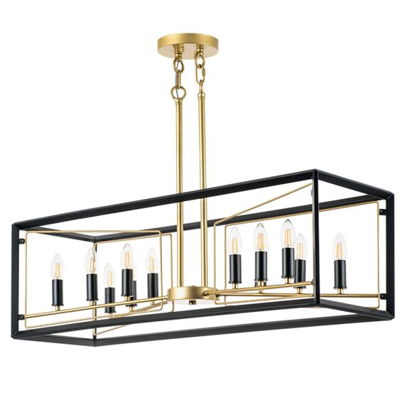 713427 Люстра REGOLO 12х40W E14 ЧЕРНЫЙ МАТОВЫЙ/ЗОЛОТО