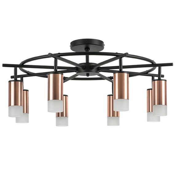 LR7183081 Люстра RULLO 8х50W GU10 ЧЕРНЫЙ/МЕДЬ (571718+214430-8+202431-8)