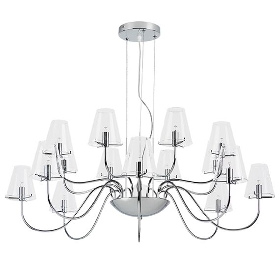 758164 Люстра подв. DIAFANO 16х40W G9 ХРОМ/ПРОЗРАЧНЫЙ