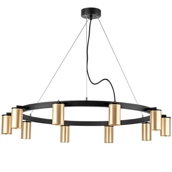 LR020400 Люстра RULLO 10х50W GU10 ЧЕРНЫЙ/ЗОЛОТО (571020+214440-10)
