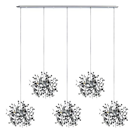 L5PL721134 Подвес пятерной линейный EXTRA 5x3x5W(led) G9  (721134 - 5 + 572164 -1) ХРОМ