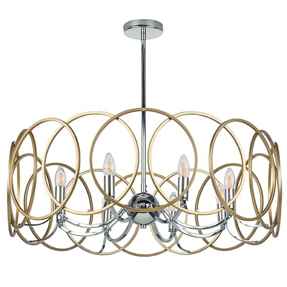 713083 Люстра REGOLO 8х40W E14 ХРОМ/ЗОЛОТО