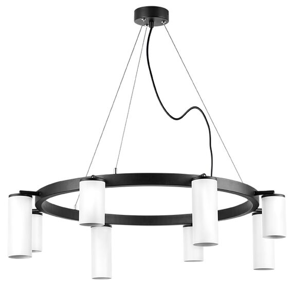 LR018364864 Люстра RULLO 8х50W GU10 ЧЕРНЫЙ/БЕЛЫЙ (571018+214436-4+214486-4)