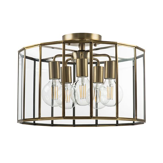 798251 Люстра GENNI 5х40W E27 ЛАТУНЬ/ПРОЗРАЧНЫЙ