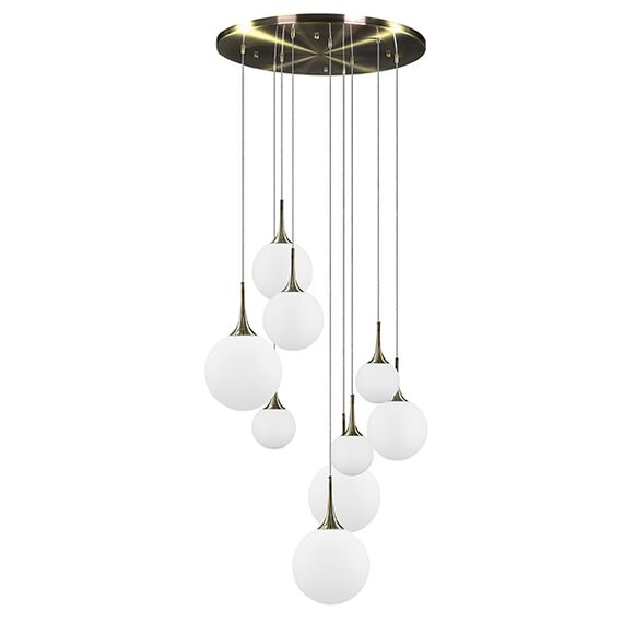 813091 Люстра GLOBO 9х40W E14 electroplating bronze/white