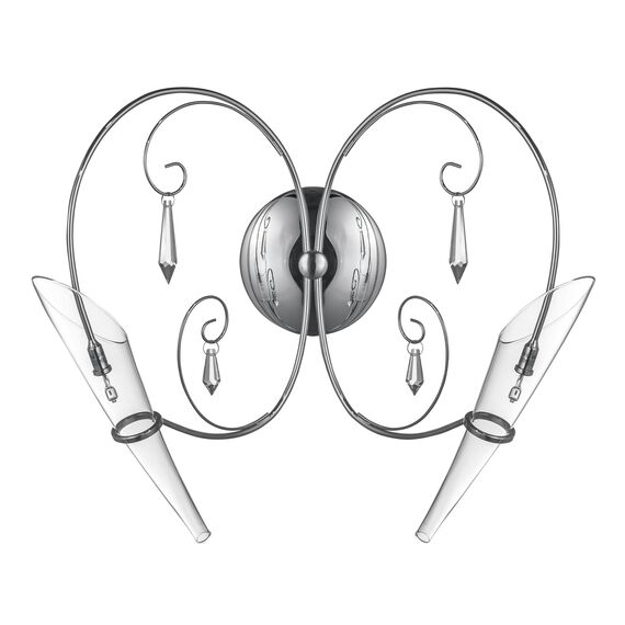 755624 Бра SCARABEO 2х35W G4 12V ХРОМ хрусталь+стекло