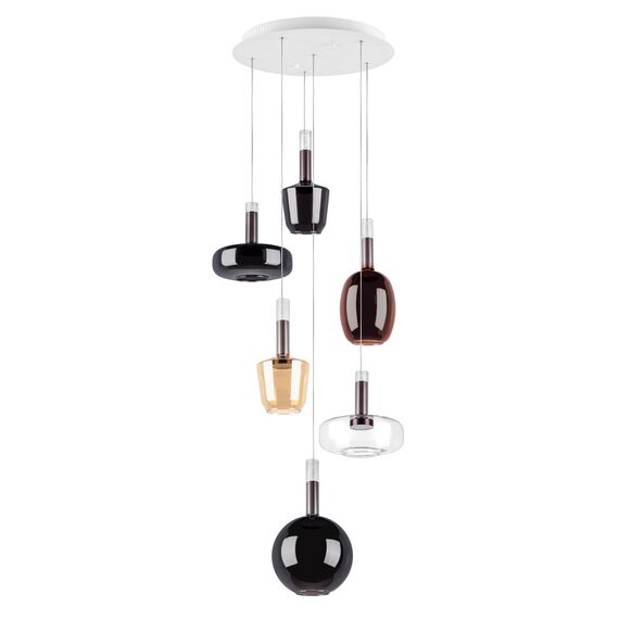 792169 Люстра DISCO 6x6W LED 1200LM 120G БЕЛЫЙ/МУЛЬТИКОЛОР 3000К