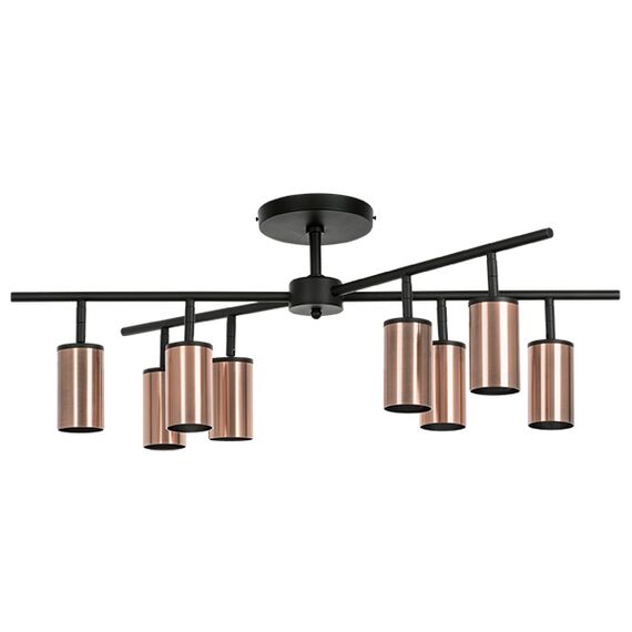 LR728308 Люстра RULLO 8х50W GU10 ЧЕРНЫЙ/МЕДЬ (571728+214430-8)