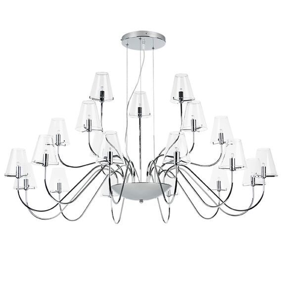 758214 Люстра подв. DIAFANO 21х40W G9 ХРОМ/ПРОЗРАЧНЫЙ