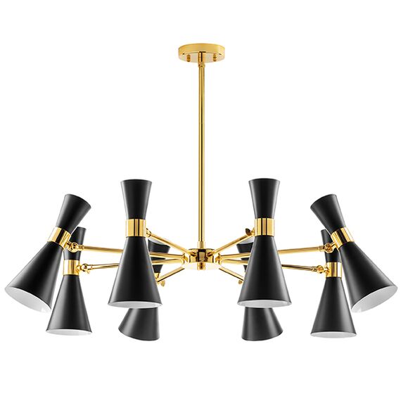 816087 Люстра DUMO 8х40W E14 ЧЕРНЫЙ МАТОВЫЙ/ЗОЛОТО