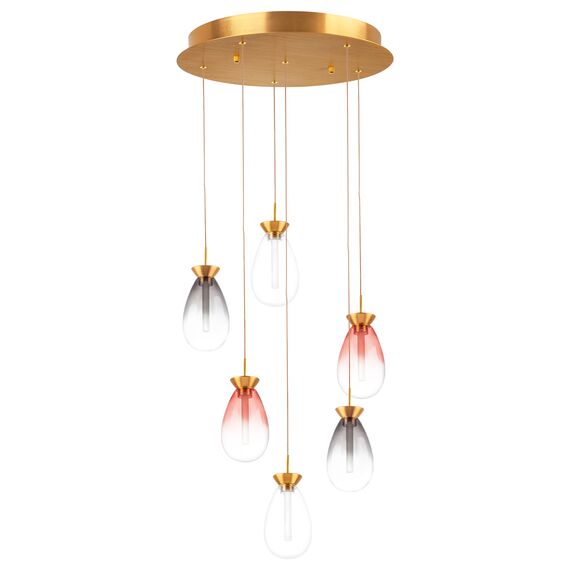 805169 Люстра COLORE LED 6х4W 1100LM ЗОЛОТО/МУЛЬТИКОЛОР 3000K