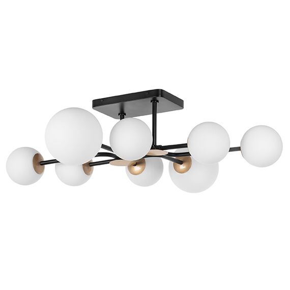 815380 Люстра CROCO 8х40W E14 ЧЕРНЫЙ МАТОВЫЙ/ЗОЛОТО