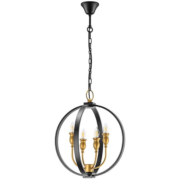 731247 Люстра CERO 4х40W E14 ЧЕРНЫЙ/ЗОЛОТО