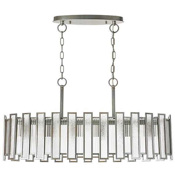 712164 Люстра AGAVE 6х40W E27 СЕРЕБРО С ПАТИНОЙ/ПРОЗРАЧНЫЙ